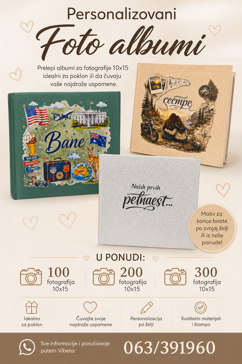 Personalizovani foto album sa fotografijama za poklon – Foto Bata Pančevo