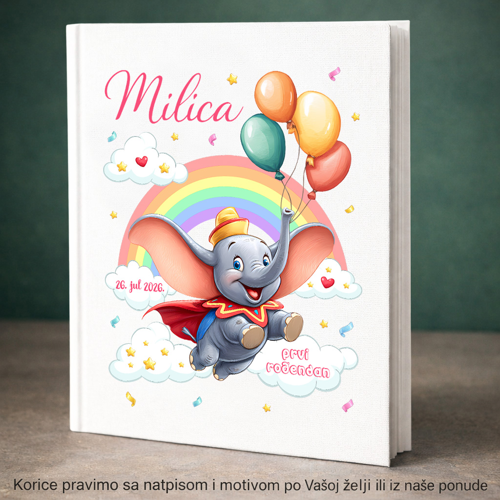 Personalizovani foto album Dambo kao poklon za rođendan, krštenje