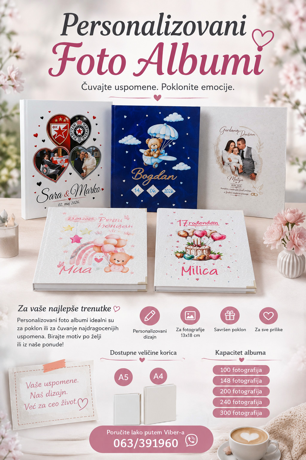 Personalizovani foto album sa fotografijama za poklon
