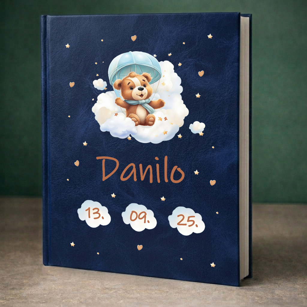 Foto album za bebe sa imenom, ilustracijom i nežnim motivima