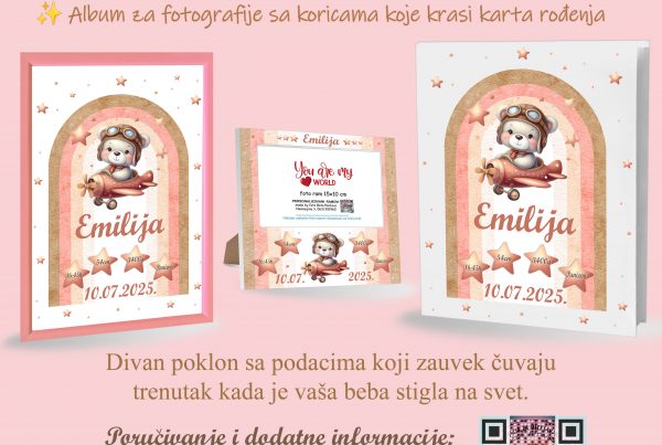 Personalizovani pokloni za bebu, album, karta rodjenja, ram za fotografije